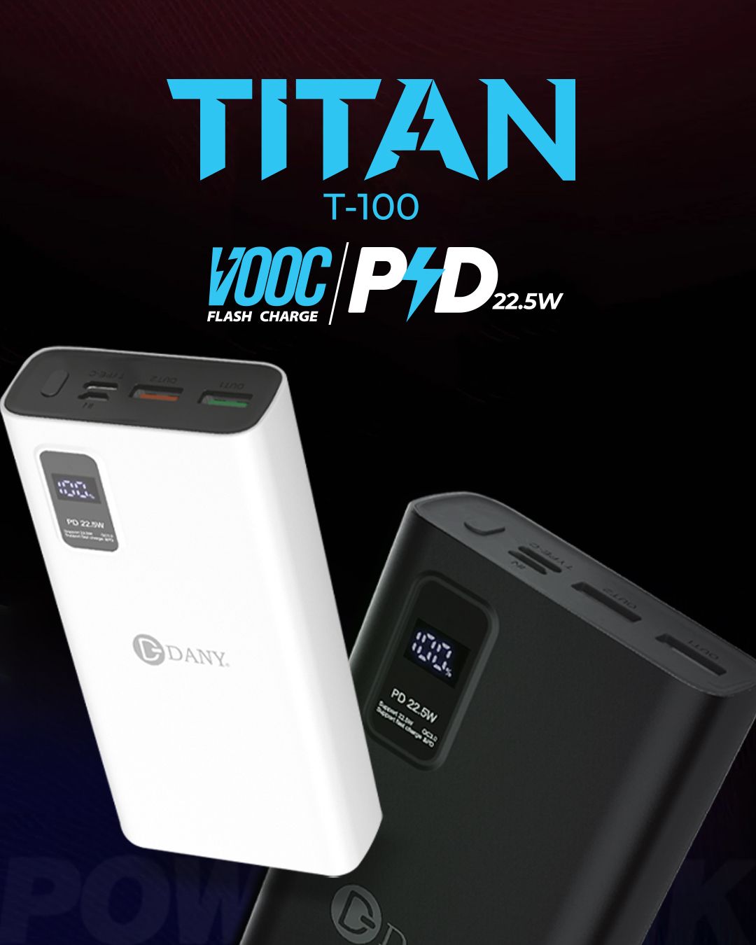 TITAN T-100 ( 20000 ) Mah Black Power Bank